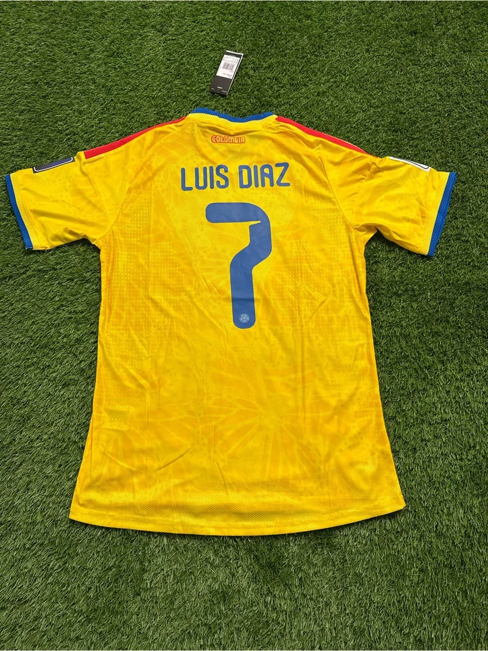 Adidas Colombia Home World Cup Jersey Luis Diaz #7 Size XL